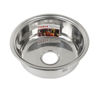 Мойка нерж врезная  FABIA D43 (0,6х160) без отверстия сифон с переливом (4306) (15)