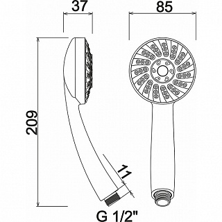 Лейка д/душа ARGO DANA хром.пласт  20.1110 Р  