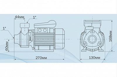 Насос ADB-35, G1"вн.р., Qmax=1.8м3/ч, Hmax=35м, Tmax=60°С, 1х220В, 0.19кВт (2436) Aquario