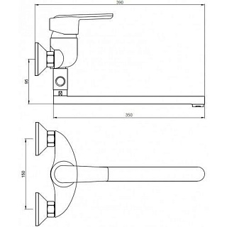 Смес д/ванны Kaiser Orbit ф40 картр.переключ. (20055К) СКИДКА-25%