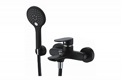 Смеситель д/ванны "Elbe" (7401)  с коротким изливом 35мм черный  WasserKraft