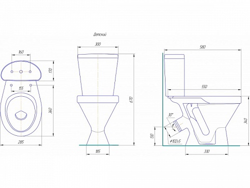 Унитаз-комп "Детский" кноп.арм+сид. белый (КСФ) 