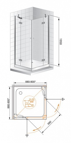 ДУШЕВОЙ УГОЛОК CEZARES VERONA A-2 120-C-Cr
