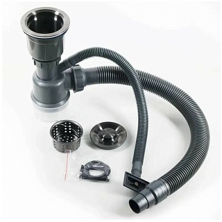 Мойка нерж врезная  FABIA PROFI 50х50 (3,0х1,0 220) ГРАФИТ ДИЗАЙН с отверстием (сифон+корзина+коврик) 505033G