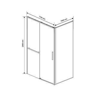   VINCEA Slim Soft 1100*1000, ,   VSR-1SS1011CLB (VDS-1SS110CLB+VSG-1SS100CLB)