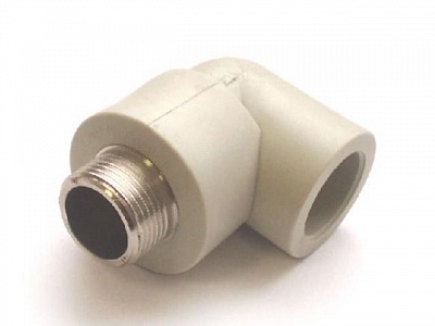 Колено  25*3/4"нар.рез. серый (10/100) ПРО АКВА (PA27014PG)