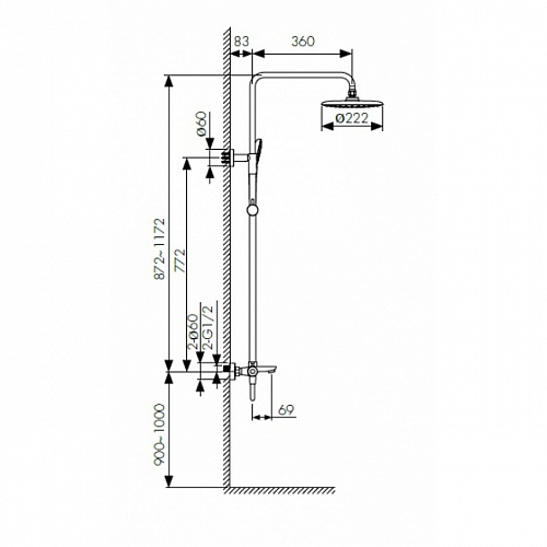 Душ. система KAISER Cezar  душевая система  с термостатом  (05182)