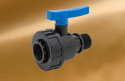 Кран шаровый компрессионный разъёмный  ПНД 1/2*1/2" (ВР/НР) ТПК АКВА (10/60)