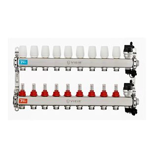 Коллектор с расходомерами 9-вых нерж. с кранами Vieir (VR123-09) (5)