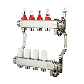 Коллектор с расходомерами 6-вых нерж. БЕЗ кранов  Aquasfera 9501-05