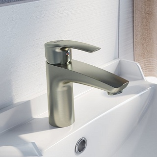 Смеситель для умывальника, сатин, Ray, IDDIS, RAYBN00i01