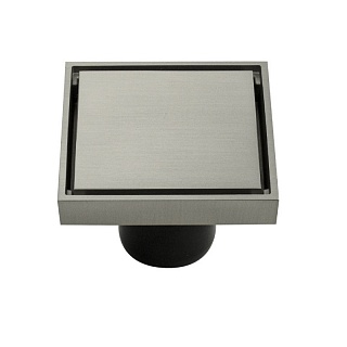 Трап латунный, хромированный 100х100 выход 50мм вертикальный - крышка литая MAGNUS (00080)