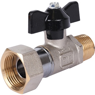 Кран шар. с нак. гайкой прямой баб. НР 1/2x3/4 (SVB-1009-001520) STOUT