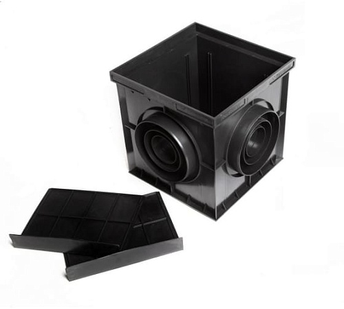 Дождеприемник пластиковый 200х200 с перегородкой (4200) 200х200х197