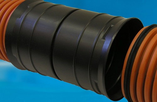 Муфта двухраструбная двухслойная 200 Политэк