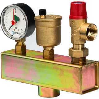 Группа безопасности котла (до 50 кВт) (без теплоизоляции) (SVS-0004-015025) STOUT