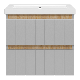 Комплект мебели 60 "Грэй-60" подвесной 2 ящика серый MISTY (ум.Como-60) СНЯТО С ПРОИЗВОДСТВА