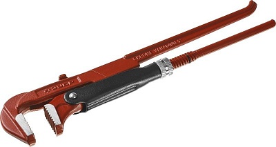 Ключ трубный рычажный ЗУБР "МАСТЕР", прямые губки, цельноков., Сr-V, №2 , 1.5" (27314-2) 