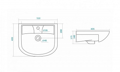 Комплект мебели 50 "Лаванда-50" напольная 2 дв. MISTY (ум.Балтика-50)