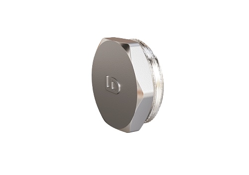 Заглушка 1" в трубу, штуцер, латунь никель LD  (70)