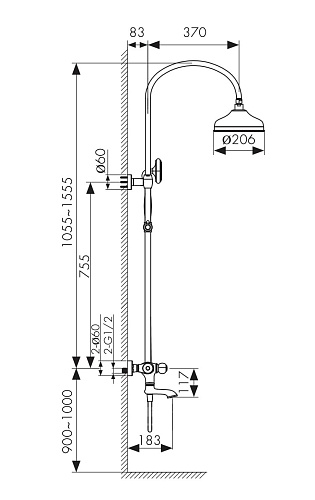 Душ. система KAISER Aria  душевая система  с термостатом (03182)