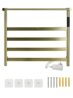 Полотенцесушитель "Kraftte" 510х575 П4 с полкой ЗОЛОТО матовое электро САНАКС 44021