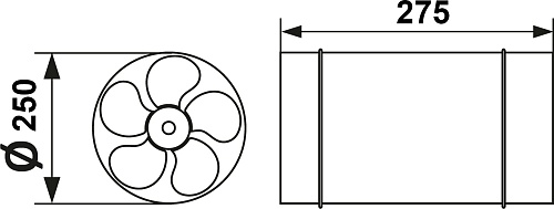 Вентилятор CV-250 осевой канальный (Россия)