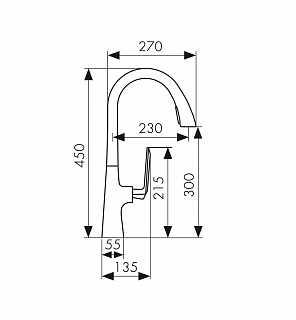 Смес д/кухни Kaiser Strike Ø40 с выдвижным изливом, хром (09066) АКЦИЯ