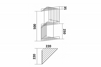Полка тройная FOR-DIM053 с 2-мя держателями DIM100