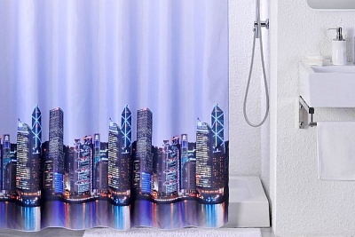 Штора для ванной комнаты, IDDIS, 200*240 см, полиэстер, City, 210P24RI11