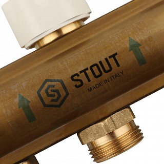 Коллектор 7-вых. латун. с расходомер. (SMB 0473 000007) STOUT 