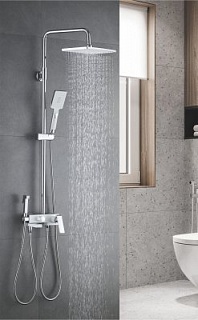 Душ. система ROSE белый/хром с изливом R1436F