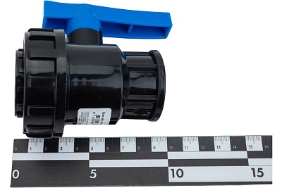 Кран шаровый компрессионный разъёмный   ПНД 1*1" (ВР/ВР) ТПК АКВА (5/30)