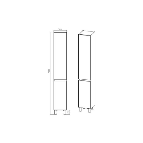 Пенал напольный "Мальта" 30см белый универсальный VIANT