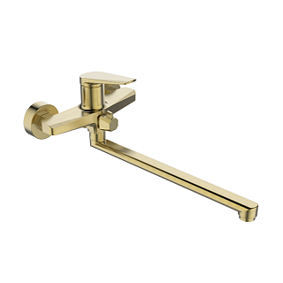 Смеситель д/ванны "Kin" (KIN-1015) длинный излив браш.золото TOKITO