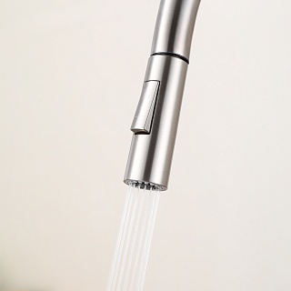 Смеситель д/кухни "AISAI" (AIS-1025SS) нерж, с вытяжным  изливом  TOKITO 