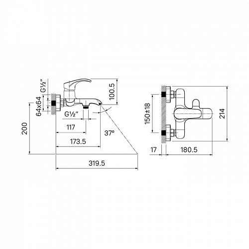 Смеситель для ванны, Joker, IDDIS, JOKSB00i02WA