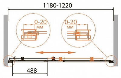 ДУШЕВАЯ ДВЕРЬ В НИШУ CEZARES RELAX-BF-1 120-P-Bi