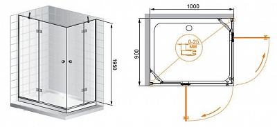 ДУШЕВОЙ УГОЛОК CEZARES VERONA AH-2 120/90-P-Cr-L