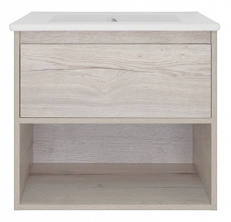 Комплект мебели 60 "Дунай-60" подвесная 1 ящ. + ниша светлое дерево MISTY (ум.Quadro-60) СНЯТО С ПРОИЗВОДСТВА