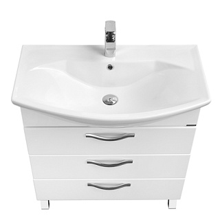 Комплект мебели 65 "Ария-65Н" напольная 3 ящ. белая (ум.Smile-65) Акватон