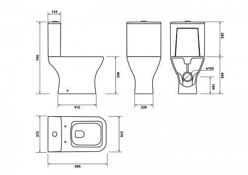 Унитаз-компакт безободковый, Torr, IDDIS, TORRDSEi24