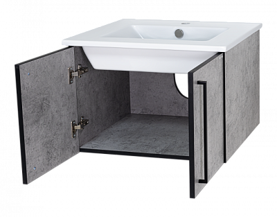 Комплект мебели 75 "Rock-75" подвесная 2 дв. светло-серый (ум.Quadro-75)  MISTY СНЯТО С ПРОИЗВОДСТВА