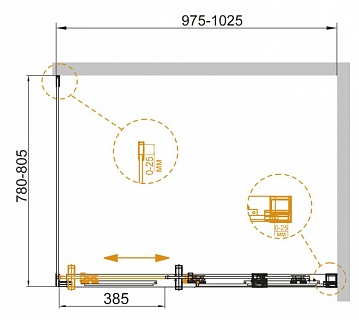 ДУШЕВОЙ УГОЛОК CEZARES DUET-SOFT-AH-1 100/80-C-Cr-L