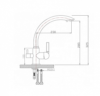Смеситель д/кухни Haiba HB70304 под фильтр  нерж.ст.