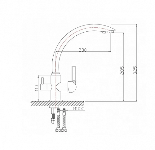 Смеситель д/кухни Haiba HB70304 под фильтр  нерж.ст.