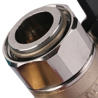 Кран шар. с нак. гайкой угл., баб. НР 3/4x3/4 (SVB-0010-000020) STOUT