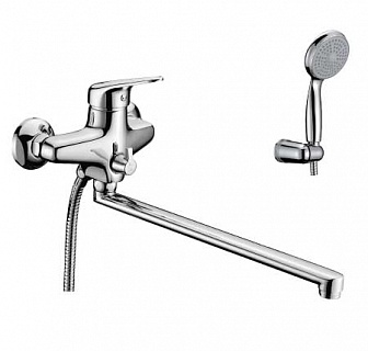 Смеситель д/ванны "LUNA" (4151С) 40 мм.плоск.излив 350мм дивертор керамич LEMARK  ВЫГОДА!!