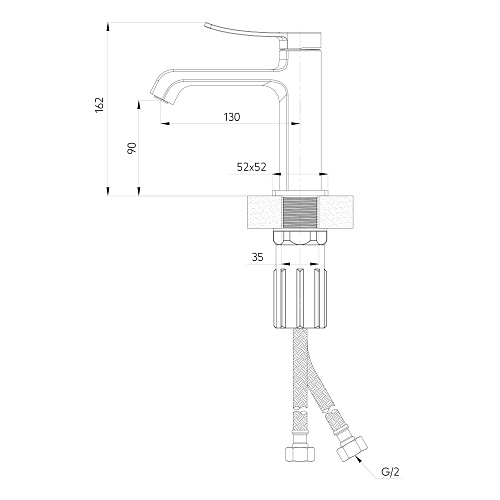 Смеситель д/умывальника "KIOTO" (KIO-1011) хром TOKITO