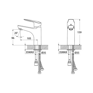 Смес. д/умывальника с гигиеническим душем Torr  TORSB00i08 (1003)
